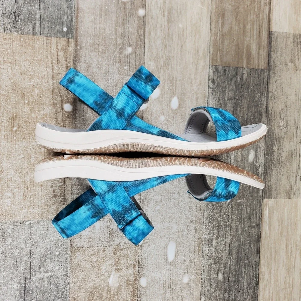 Keen Elle Backstrap Kids‎ Sandals Sz 6 Sea Moss Fjord Blue Adjustable Open Toe